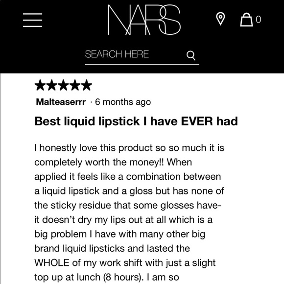 NARS (2) FREE WITH PURCHASE Velvet Lip Glide RED Lipstick ‘LE PALACE’ - Picture 5 of 8